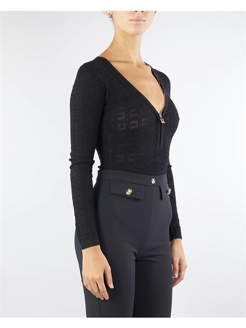 Body in viscosa logo punto rete Elisabetta Franchi ELISABETTA FRANCHI | Body | BK65B46E2110